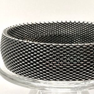 Vintage 1970's Silver Mesh Flexible Bangle Bracelet size Large